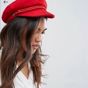 Brixton Red Baker boy hat cap size M